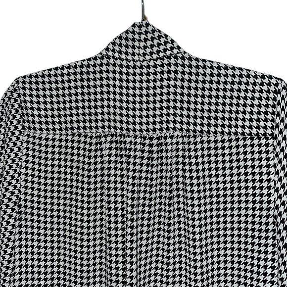 J Crew Long Sleeve Bow Top Trendy in Houndstooth Print Size S - Picture 8 of 11